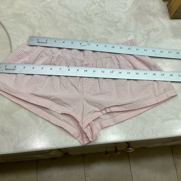 Boxercraft Pink Striped Cotton Seersucker Shorts Elastic Waist, Women’s Sz Med - Picture 11 of 12